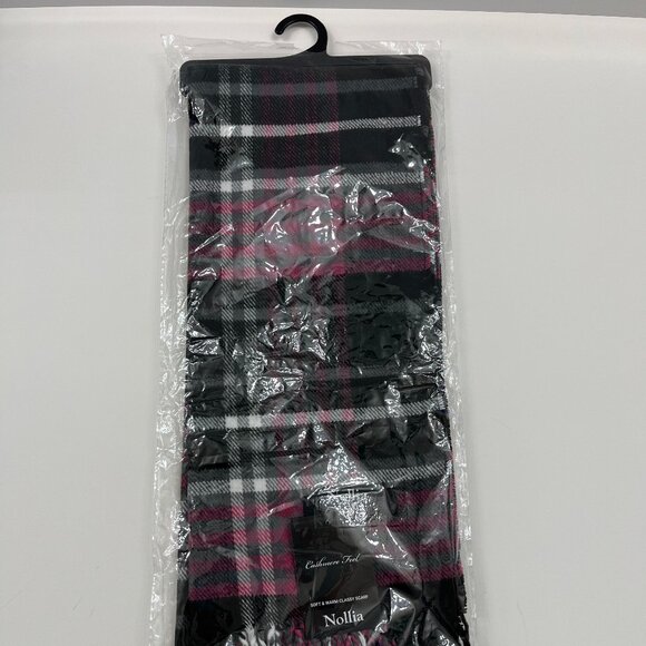Scarf - Classic Plaid - Magenta/ Black/ White- Unisex - NWT - Picture 3 of 3